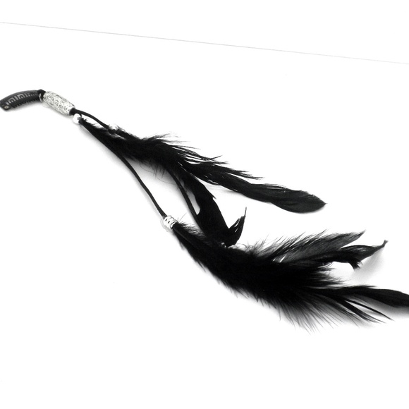 Black w Silver Beads Hair Extension Hair Clip - Picture 2 of 2